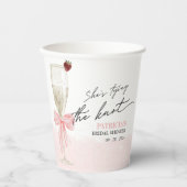 Blush Pink Bow Sie bindet das Brautparty des Knote Pappbecher (Vorderseite)