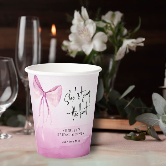 Blush Pink Bow Sie bindet das Brautparty des Knote Pappbecher