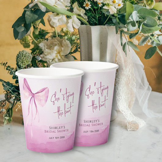 Blush Pink Bow Sie bindet das Brautparty des Knote Pappbecher