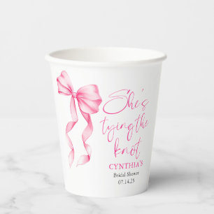 Blush Pink Bow Sie bindet das Brautparty des Knote Pappbecher