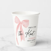 Blush Pink Bow Sie bindet das Brautparty des Knote Pappbecher (Rückseite)