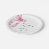 Blush Pink Bow Sie bindet das Brautparty des Knote Pappteller (Schrägansicht)