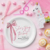 Blush Pink Bow Sie bindet das Brautparty des Knote Pappteller (Party)