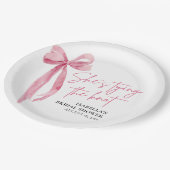 Blush Pink Bow Sie bindet das Brautparty des Knote Pappteller (Schrägansicht)