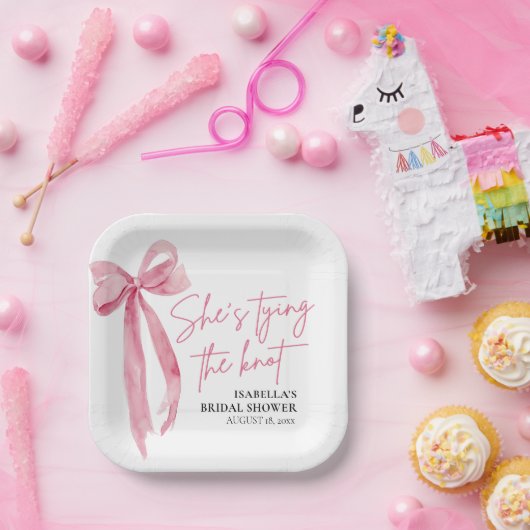 Blush Pink Bow Sie bindet das Brautparty des Knote Pappteller (Party)