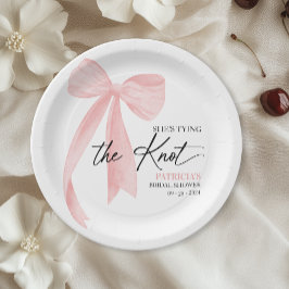 Blush Pink Bow Sie bindet das Brautparty des Knote Pappteller