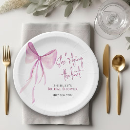 Blush Pink Bow Sie bindet das Brautparty des Knote Pappteller