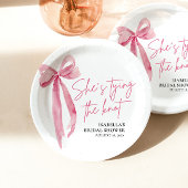 Blush Pink Bow Sie bindet das Brautparty des Knote Pappteller