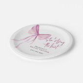 Blush Pink Bow Sie bindet das Brautparty des Knote Pappteller (Schrägansicht)