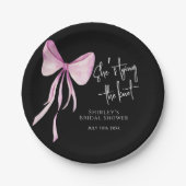 Blush Pink Bow Sie bindet das Brautparty des Knote Pappteller (Vorderseite)