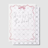 Blush Pink Bow Sie bindet das Brautparty des Knote Pergament Einladungen (Versetzt (Einladung))