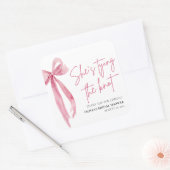 Blush Pink Bow Sie bindet das Brautparty des Knote Quadratischer Aufkleber (Umschlag)