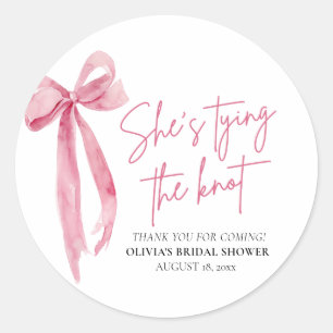 Blush Pink Bow Sie bindet das Brautparty des Knote Runder Aufkleber