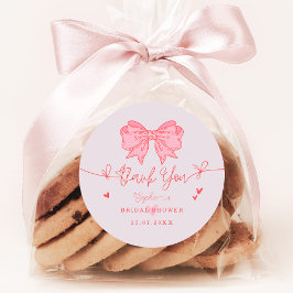 Blush Pink Bow Sie bindet das Brautparty des Knote Runder Aufkleber