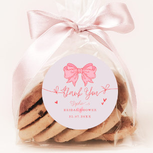 Blush Pink Bow Sie bindet das Brautparty des Knote Runder Aufkleber