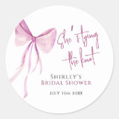 Blush Pink Bow Sie bindet das Brautparty des Knote Runder Aufkleber (Vorderseite)