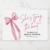 Blush Pink Bow Sie bindet das Brautparty des Knote Schaumweinetikett (Einzelnes Label)