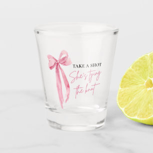 Blush Pink Bow Sie bindet das Brautparty des Knote Schnapsglas