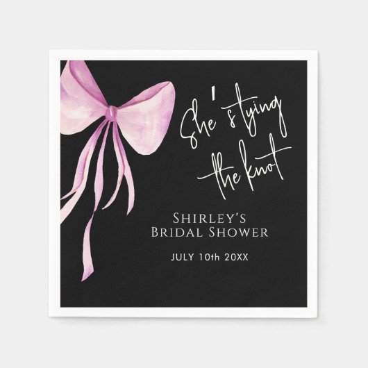 Blush Pink Bow Sie bindet das Brautparty des Knote Serviette (Vorderseite)