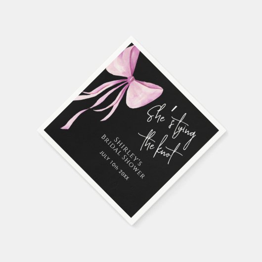 Blush Pink Bow Sie bindet das Brautparty des Knote Serviette (Ecke)