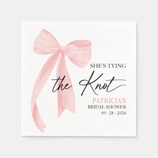 Blush Pink Bow Sie bindet das Brautparty des Knote Serviette (Vorderseite)