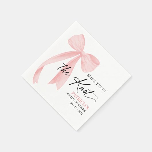 Blush Pink Bow Sie bindet das Brautparty des Knote Serviette (Ecke)