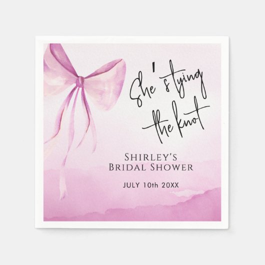 Blush Pink Bow Sie bindet das Brautparty des Knote Serviette (Vorderseite)