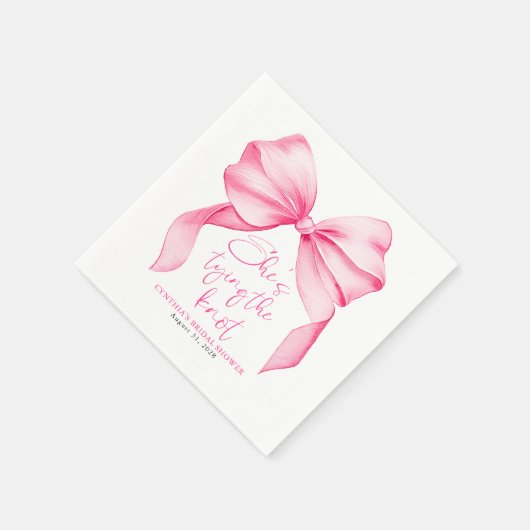 Blush Pink Bow Sie bindet das Brautparty des Knote Serviette (Ecke)