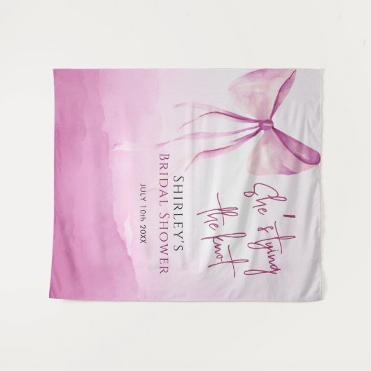 Blush Pink Bow Sie bindet das Brautparty des Knote Wandteppich (Vorderseite (Horizontal))