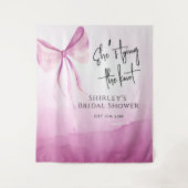 Blush Pink Bow Sie bindet das Brautparty des Knote Wandteppich (Vorderseite)