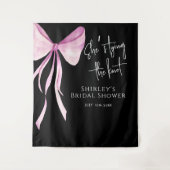 Blush Pink Bow Sie bindet das Brautparty des Knote Wandteppich (Vorderseite)