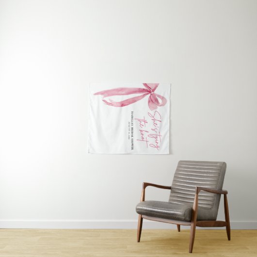 Blush Pink Bow Sie bindet das Brautparty des Knote Wandteppich (Beispiel (Horizontal))