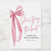 Blush Pink Bow Sie bindet das Brautparty des Knote Weinetikett (Einzelnes Label)