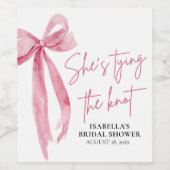 Blush Pink Bow Sie bindet das Brautparty des Knote Weinetikett (Einzelnes Label)