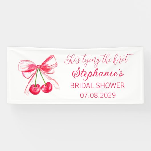 Blush Pink Bow Sie bindet das Knoten-Brautparty Banner (Horizontal)