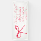 Blush Pink Bow Sie bindet das Knoten-Brautparty Banner (Vertikal)