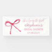 Blush Pink Bow Sie bindet das Knoten-Brautparty Banner (Horizontal)