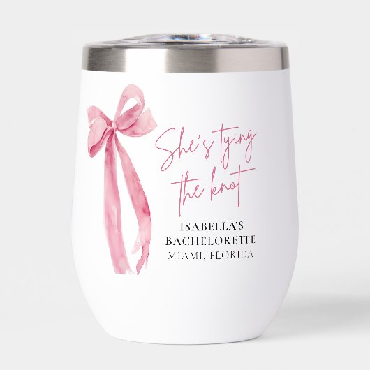Blush Pink Bow Sie bindet den Knoten Bachelorette (Vorderseite)