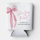 Blush Pink Bow Sie bindet den Knoten Bachelorette Dosenkühler (Vorderseite)