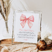 Blush Pink Bow Spate Night Diapers Babydusche Poster