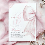 Blush Pink Bow Sweet 16 Birthday<br><div class="desc">Einladung zum 16. Geburtstag Einladung Diese elegante Einladung besticht durch einen zauberhaften,  rosafarbenen Bogen und ein rustikales Spitzenband.</div>