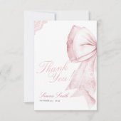 Blush Pink Bow Sweet 16 Birthday Dankeskarte (Vorderseite)