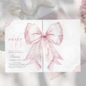 Blush Pink Bow Sweet 16 Birthday Einladung