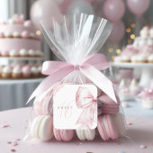Blush Pink Bow Sweet 16 Birthday Quadratischer Aufkleber