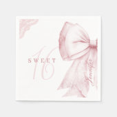Blush Pink Bow Sweet 16 Birthday Serviette (Vorderseite)