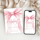 Blush Pink Bow Sweet 16 Invitation Einladung