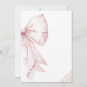 Blush Pink Bow Sweet Fifteen Birthday Einladung (Rückseite)