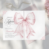 Blush Pink Bow Sweet Fifteen Birthday Einladung