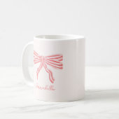 Blush Pink Bow und Vorname Kaffeetasse (Vorderseite Links)