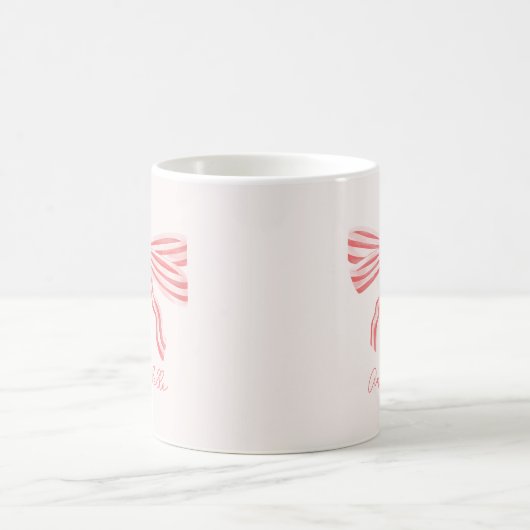 Blush Pink Bow und Vorname Kaffeetasse (Mittel)
